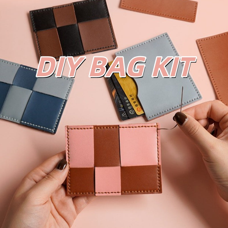 DIY Leather Card Holder Kit for Beginners | Handmade Cowhide Wallet Sewing Kit with Video Tutorial | DIY Gift Craft Set