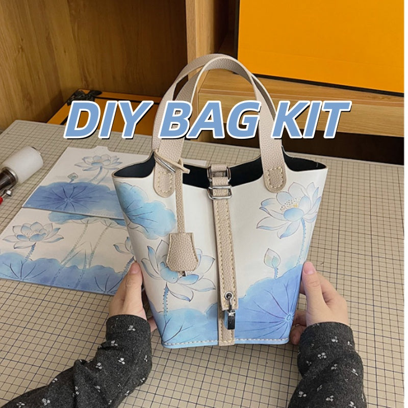 DIY PU Leather Handbag Kit for Beginners | Complete Handmade Tote Bag Sewing Craft Kit with Video Tutorial