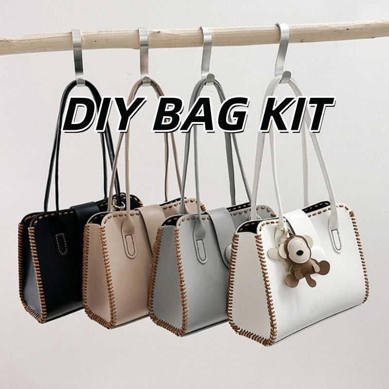 DIY Handcrafted PU Leather Handbag Kit – Beginner Sewing Set with Pre-Cut Materials & Video Tutorial | Crossbody / Shoulder / Top Handle Bag