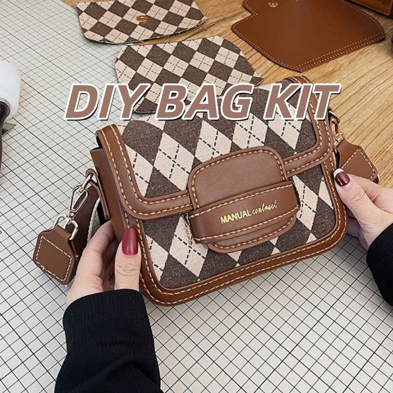 DIY PU Leather Shoulder Bag Kit for Beginners – Pre-Cut & Pre-Punched Crossbody Purse with Video Tutorial
