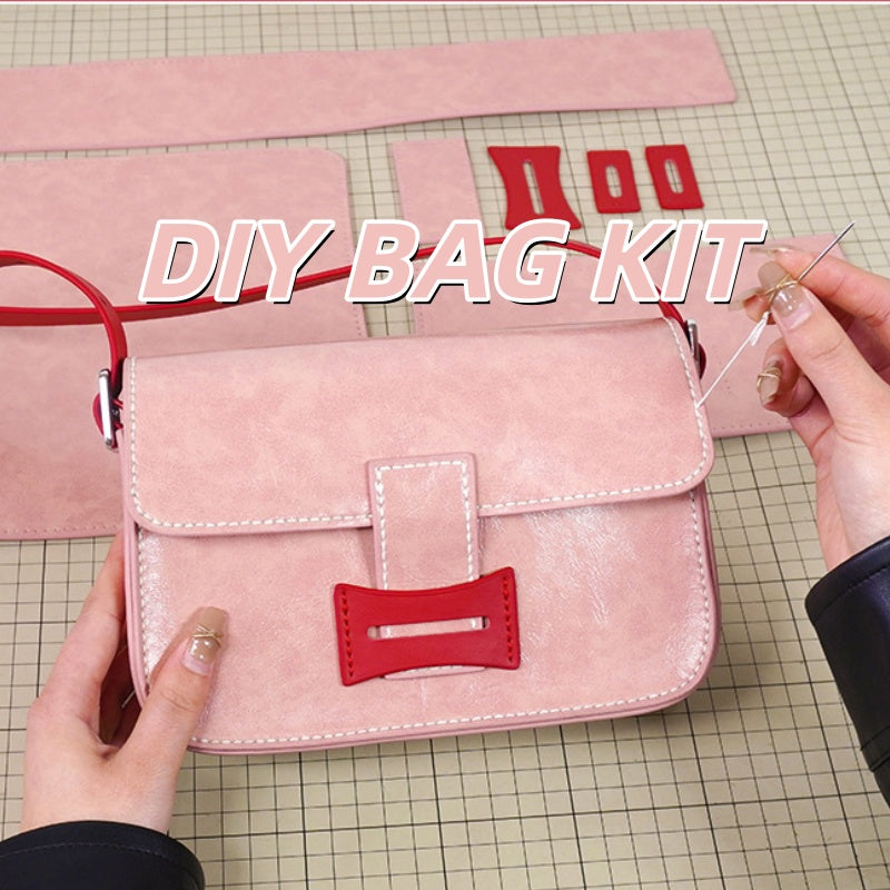 DIY Genuine Leather Shoulder Bag Kit – Handmade Cowhide Crossbody Bag Craft Set for Beginners with Video Tutorial (Elegant Daily Style)