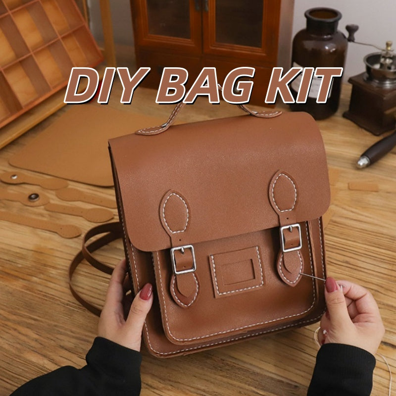 DIY PU Leather Backpack Kit for Beginners – Handmade Convertible Shoulder Bag with Pre-Cut Pieces & Video Tutorial