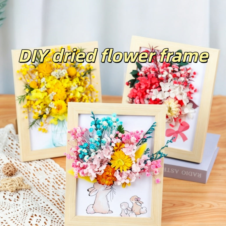 DIY Dried Flower Photo Frame Kit | Natural Preserved Flower Craft Set with Wooden Frame | Handmade Home Decor & Gift for Mother’s Day