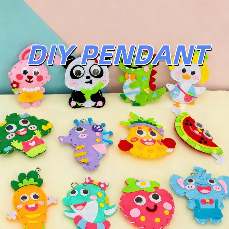 DIY Kids Sewing Craft Kit | Educational Felt Hanging Ornament Set | Montessori Early Learning Hand-Sewing Toy for Children