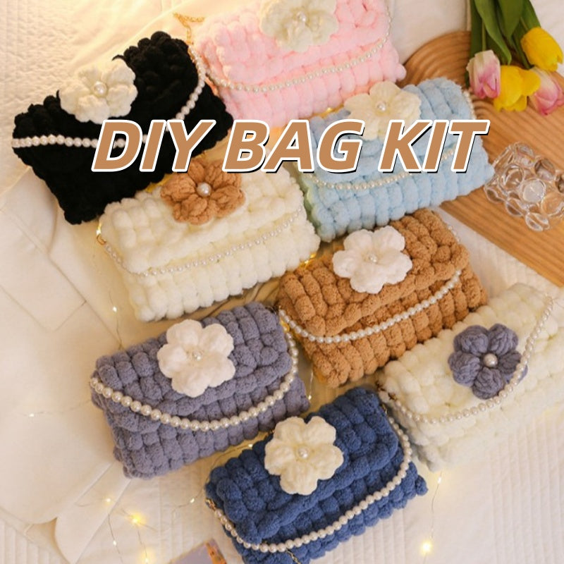 DIY Crochet Shoulder Bag Kit for Beginners – Handmade Yarn Crossbody Purse with Video Tutorial