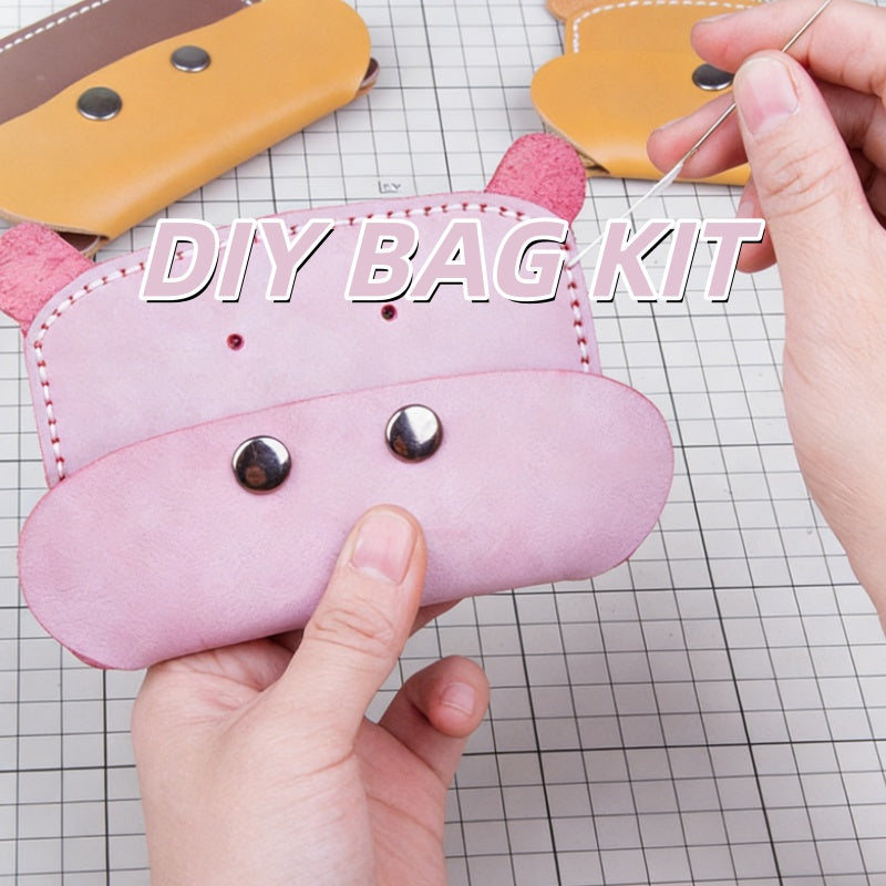 DIY Leather Card Holder Kit for Beginners – Handmade Waxed Leather Card Wallet with Video Tutorial & Complete Craft Set
