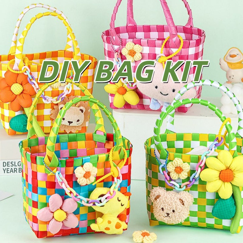 DIY Colorful Woven Tote Bag Kit for Mother’s Day | Handmade Handbag Craft Set with Pre-Cut Materials & Video Tutorial | Beginner Friendly Gift Bag