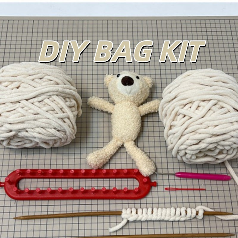 DIY Knitted Scarf Kit for Beginners – Complete Yarn Craft Set with Video Tutorial, Handmade Gift Scarf, Easy Sewing & Weaving Kit