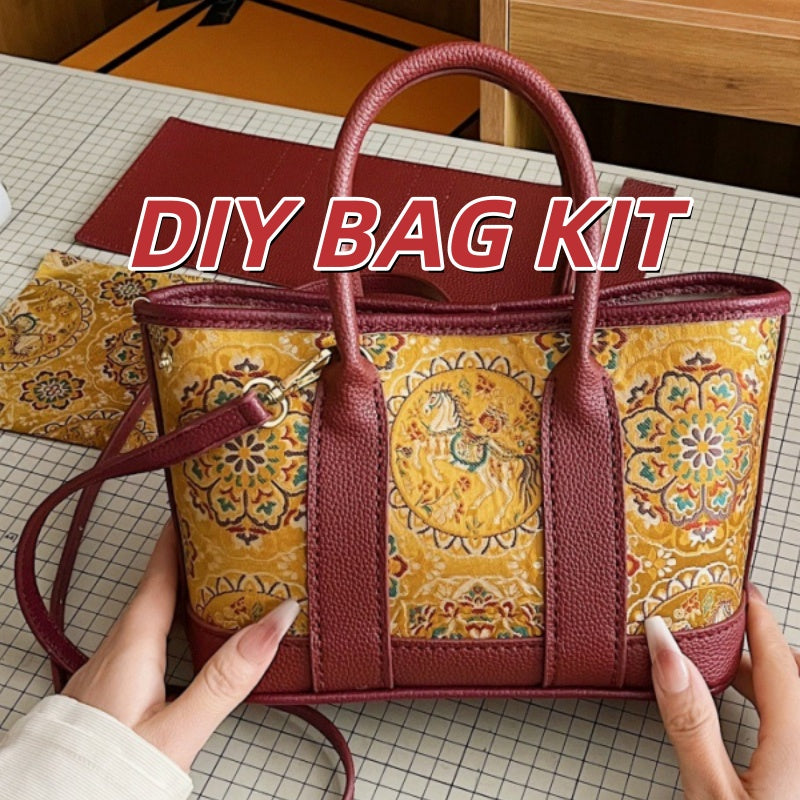 DIY Handbag Craft Kit | Beginner-Friendly PU Leather Tote Bag Set | 8-Min Easy Handmade Shoulder & Crossbody Bag Kit
