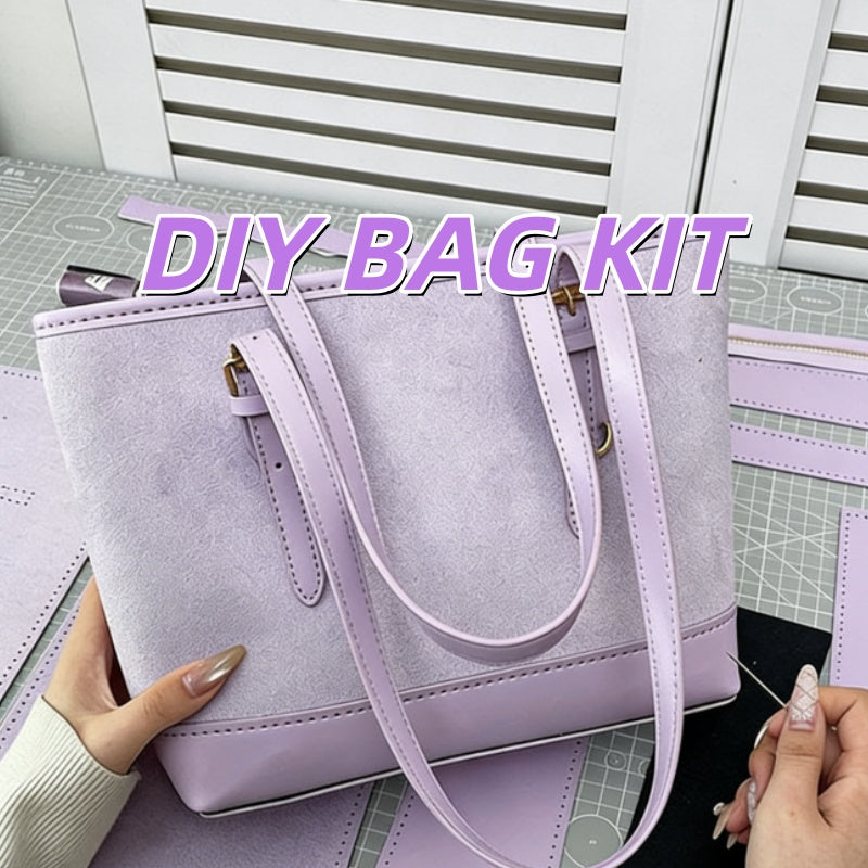 DIY PU Leather Handbag Sewing Kit for Beginners – Handmade Crossbody Tote Bag Craft Set with Pre-Cut Materials & Video Tutorial