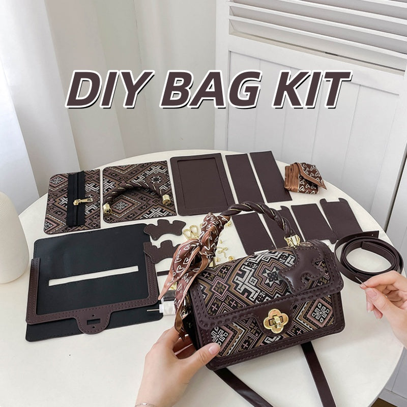 DIY PU Leather Casual Women's Bag Kit – Handmade Shoulder, Crossbody & Tote Bag Sewing Kit for Beginners with Video Tutorial