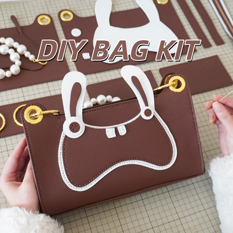 DIY Genuine Leather Shoulder Bag Kit – Handmade Cowhide Crossbody Bag Craft Set for Beginners with Video Tutorial (Elegant Daily Style, Multi Colors)