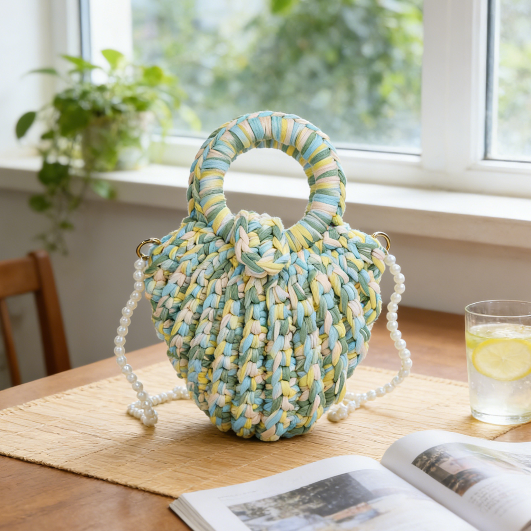 DIY Crochet Shoulder Bag Kit for Beginners – Handmade Yarn Purse Craft Kit with Video Tutorial & Complete Materials