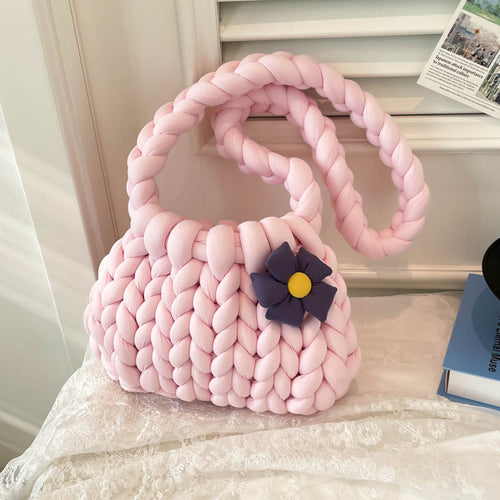 DIY Crochet Shoulder Bag Kit for Beginners – Handmade Yarn Crossbody Purse Craft Set with Tools & Video Tutorial