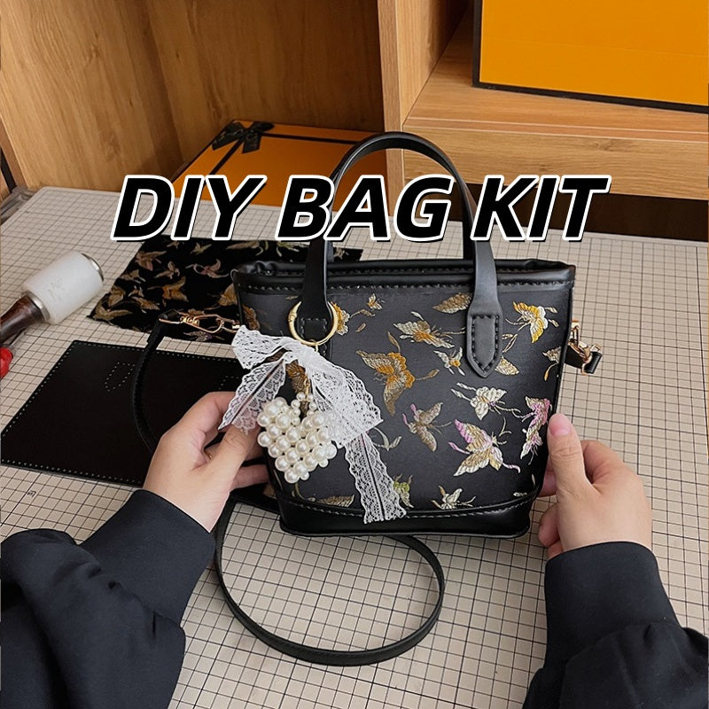 DIY PU Leather Tote Bag Kit | Beginner-Friendly Commuter Shoulder Handbag Craft Set with Video Tutorial