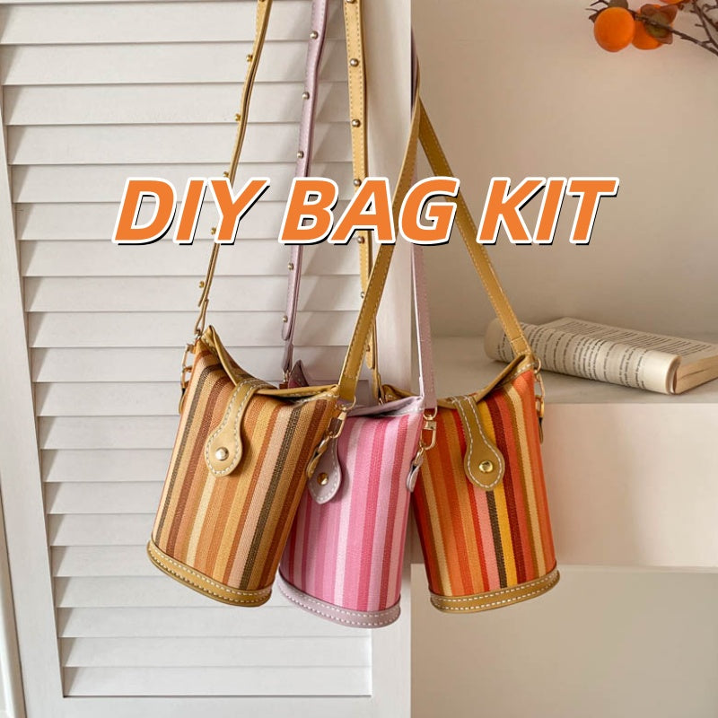 DIY Leather Crossbody Bag Kit for Beginners – Handmade Shoulder Bag Sewing Craft Kit with Pre-Cut PU Leather Pieces & Video Tutorial