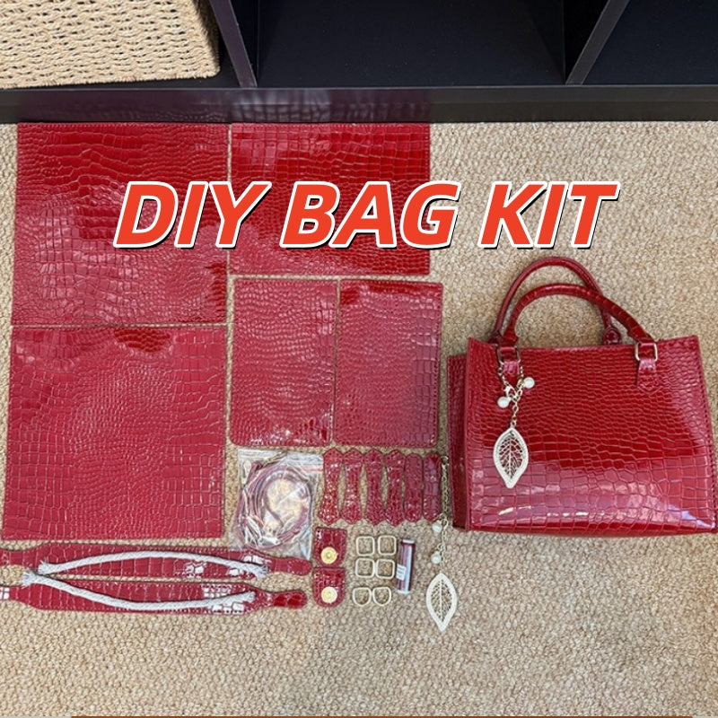 DIY PU Leather Handbag Kit | Handmade Crossbody Shoulder Tote Bag Craft Set for Beginners
