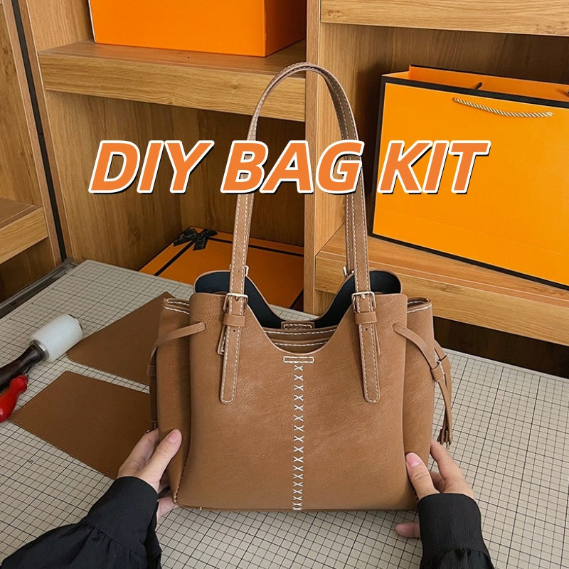 DIY PU Leather Tote Bag Kit | Beginner-Friendly Large Work Tote & Basket Bag Craft Set with Video Tutorial