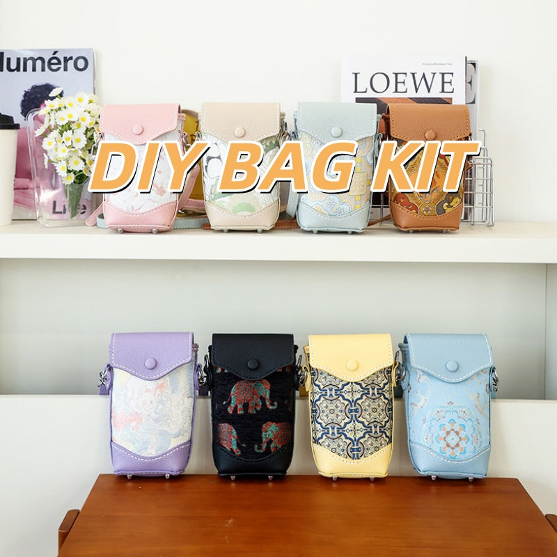 DIY Phone Crossbody Bag Kit – Beginner PU Leather Sewing Kit for Women