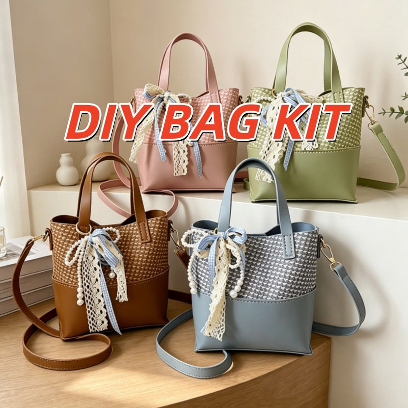 DIY PU Bucket Bag Kit for Beginners – Vintage Crossbody Shoulder Bag Making Kit
