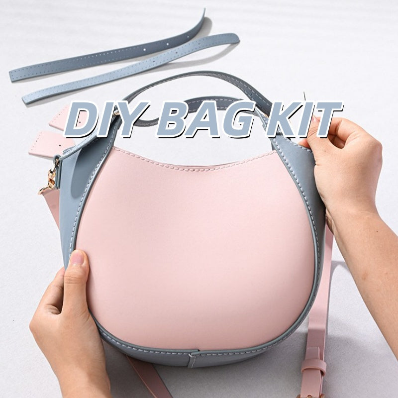 DIY Leather Bucket Bag Kit – Handmade Crossbody Shoulder Bag Craft Set for Beginners with Video Tutorial