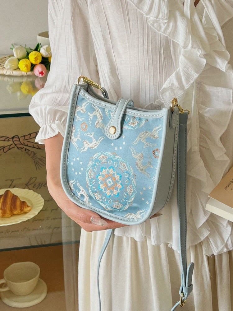 DIY Color Block PU Leather Shoulder Bag Kit | Vintage Crossbody Handbag Craft Set for Beginners with Video Tutorial