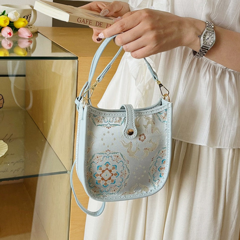 DIY Color Block PU Leather Shoulder Bag Kit | Vintage Crossbody Handbag Craft Set for Beginners with Video Tutorial