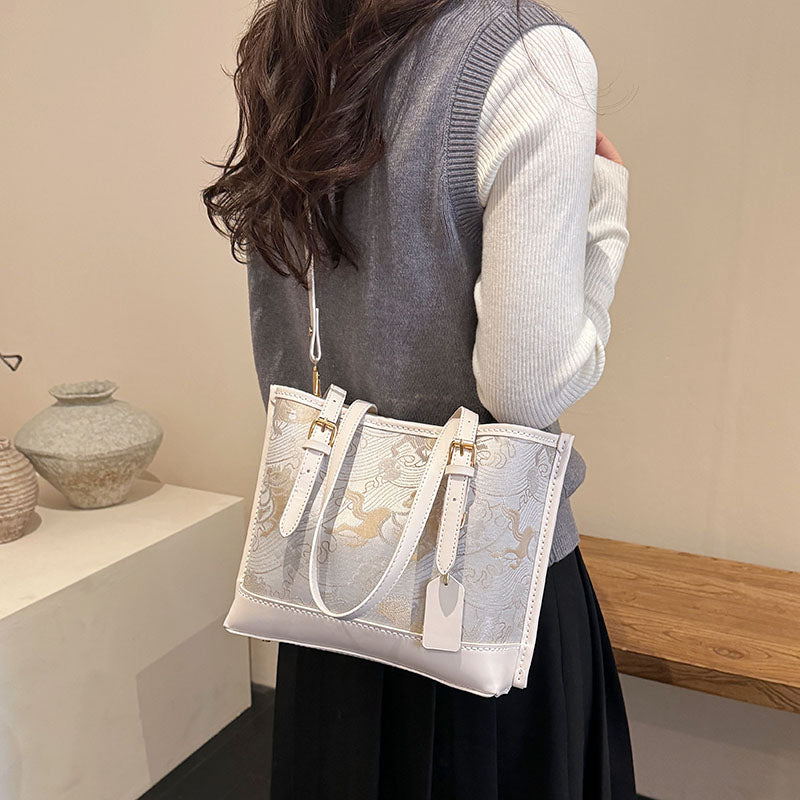 DIY Embroidered Shoulder Bag Kit for Beginners – Handmade Crossbody Handbag with Video Tutorial, Pre-Cut Craft Sewing Set