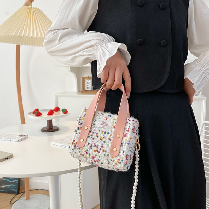 DIY Woven Yarn & PU Leather Shoulder Bag Kit for Beginners | Handmade Crossbody Purse Sewing Craft Set with Video Tutorial