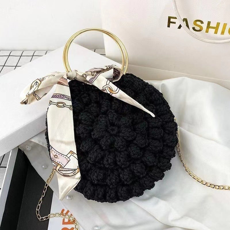 DIY Cotton Yarn Handbag Kit | Beginner-Friendly Crochet Tote Bag Set | Handmade Shoulder & Crossbody Weaving Craft Kit