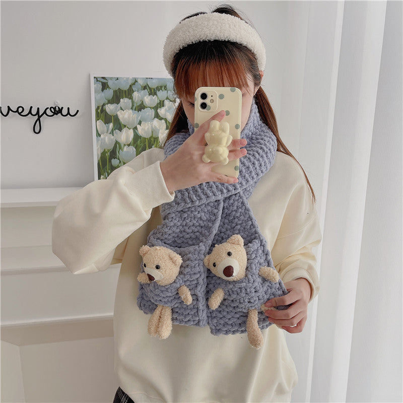 DIY Knitted Scarf Kit for Beginners – Complete Yarn Craft Set with Video Tutorial, Handmade Gift Scarf, Easy Sewing & Weaving Kit