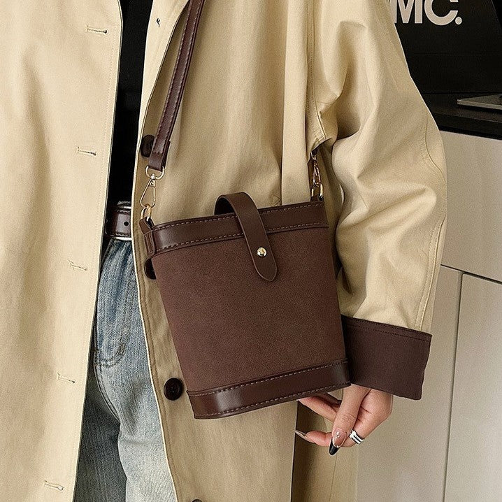DIY Matte Leather Shoulder Bag Kit for Beginners – Handmade Crossbody Bag Sewing Kit with Pre-Cut Materials & Video Tutorial