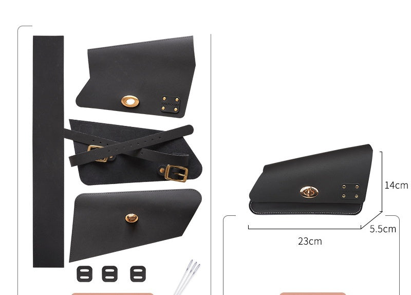 DIY Leather Motorcycle Bag Kit | Beginner-Friendly Cowhide Saddle Bag Craft Set with Video Tutorial