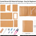 DIY Genuine Leather Vertical Bifold Wallet Kit for Beginners – Handmade Cowhide Wallet with Pre-Cut Pieces & Video Tutorial