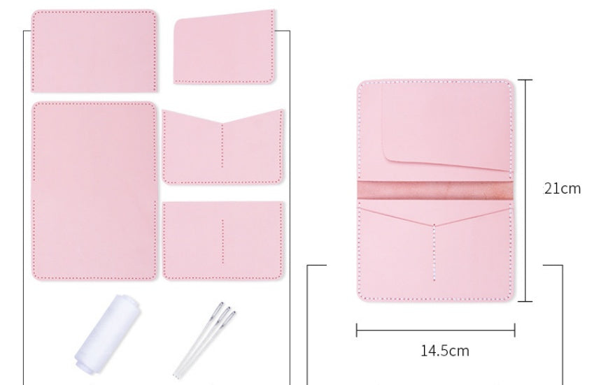 DIY Genuine Leather Passport Wallet Kit – Handmade Multifunction Travel Wallet Craft Kit for Beginners with Video Tutorial