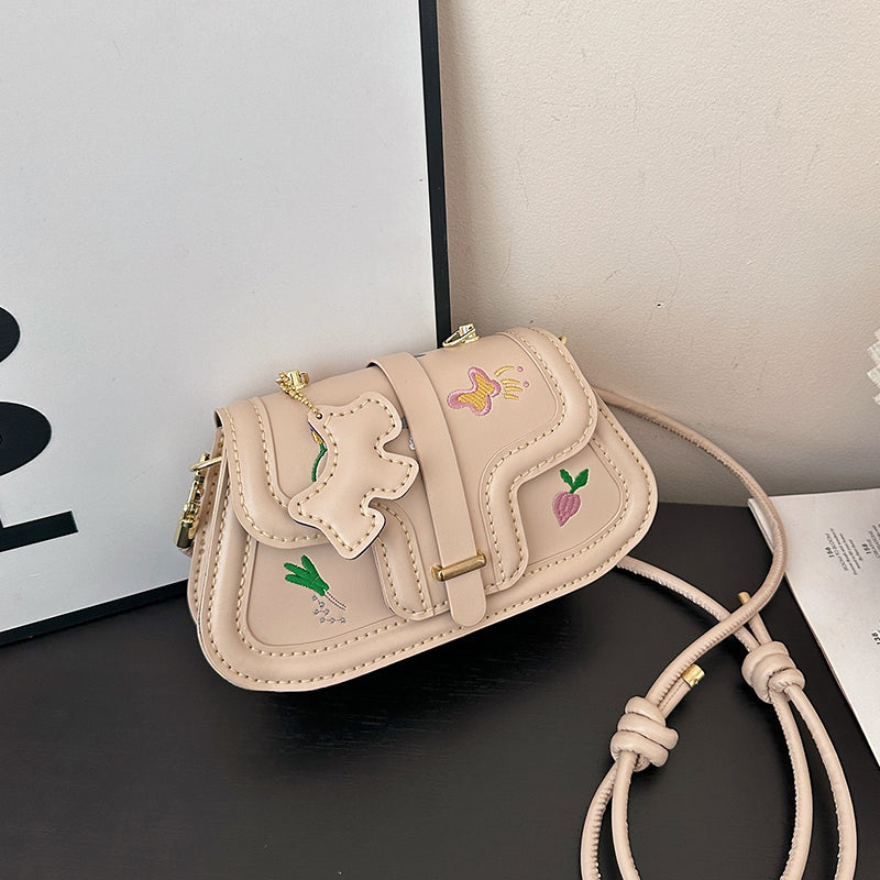 DIY PU Leather Shoulder Bag Kit for Beginners – Handmade Crossbody Purse Sewing Kit with Pre-Cut Materials & Video Tutorial