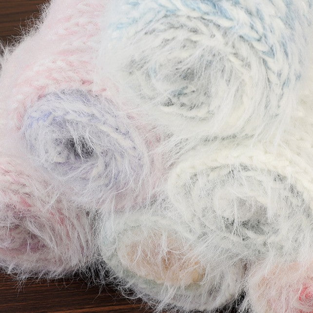 DIY Gradient Fuzzy Scarf Knitting Kit for Beginners – Soft Long Fur Yarn Scarf Craft Set with Video Tutorial