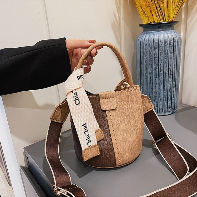 DIY PU Leather Bucket Bag Kit for Beginners – Handmade Shoulder & Crossbody Bag Craft Kit with Pre-Cut Materials and Video Tutorial