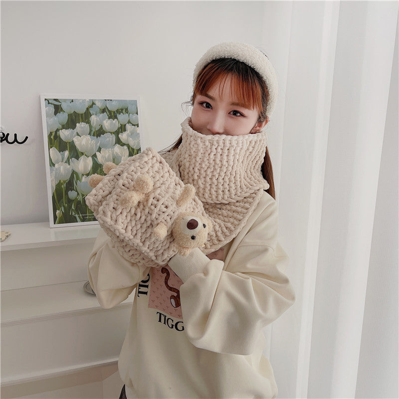 DIY Knitted Scarf Kit for Beginners – Complete Yarn Craft Set with Video Tutorial, Handmade Gift Scarf, Easy Sewing & Weaving Kit