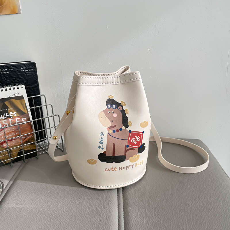 DIY PU Leather Bucket Bag Kit for Beginners – Handmade Crossbody Shoulder Bag Sewing Kit with Pre-Cut Materials & Video Tutorial