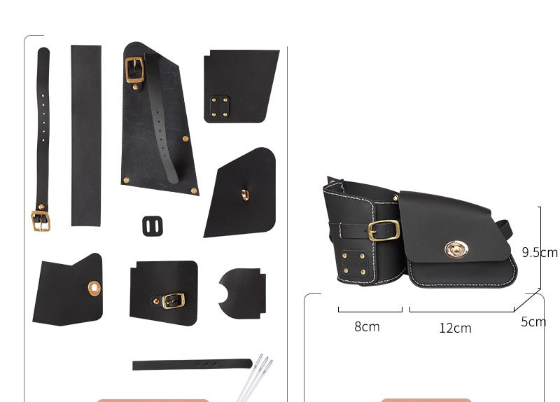 DIY Leather Motorcycle Bag Kit | Beginner-Friendly Cowhide Saddle Bag Craft Set with Video Tutorial