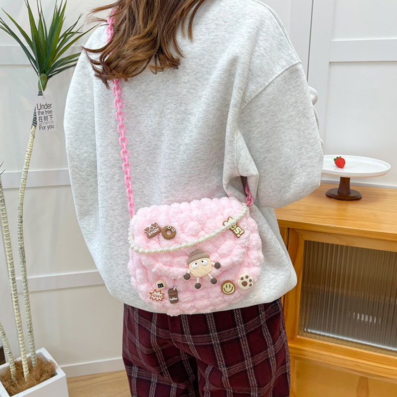 DIY Crochet Pearl Handle Bag Kit for Beginners | Handmade Yarn Shoulder & Crossbody Bag with Video Tutorial