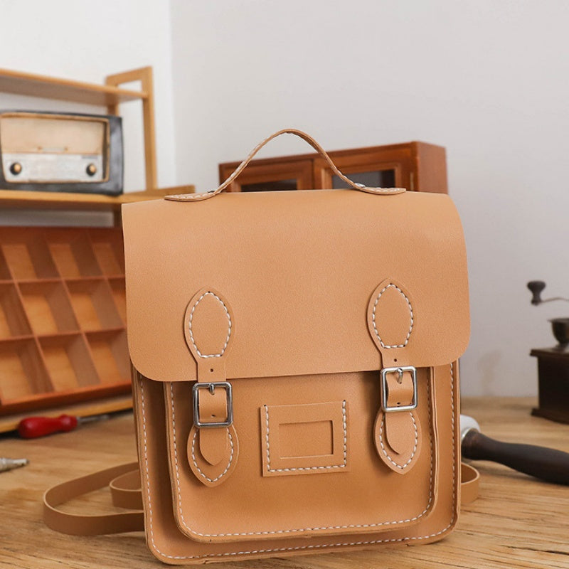 DIY PU Leather Backpack Kit for Beginners – Handmade Convertible Shoulder Bag with Pre-Cut Pieces & Video Tutorial