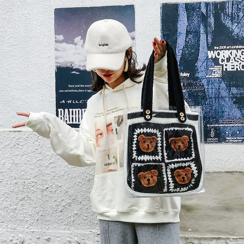 DIY PVC & Nylon Shoulder Bag Kit for Beginners – Handmade Tote Bag with Video Tutorial and Complete Materials