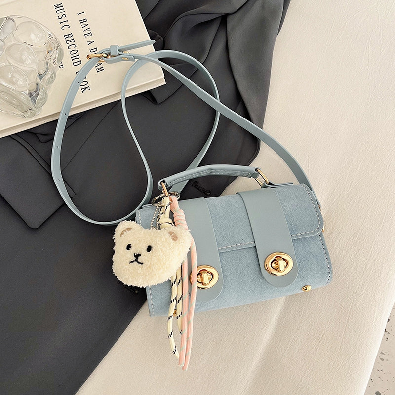 DIY Suede Leather Shoulder Bag Kit for Beginners – Handmade Crossbody Purse Sewing Kit with Pre-Cut Materials & Video Tutorial