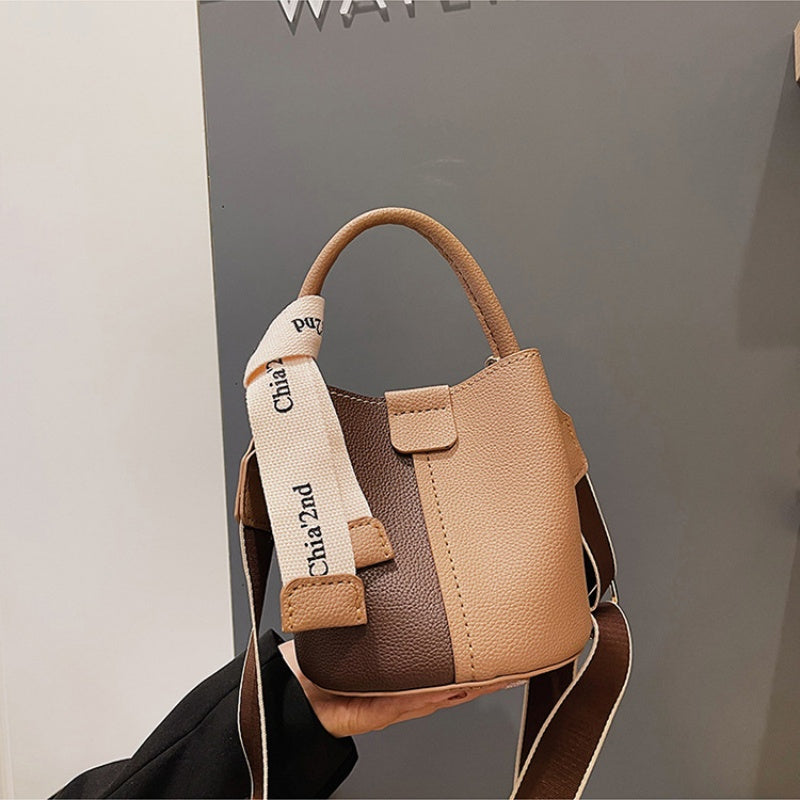 DIY PU Leather Bucket Bag Kit for Beginners – Handmade Shoulder & Crossbody Bag Craft Kit with Pre-Cut Materials and Video Tutorial