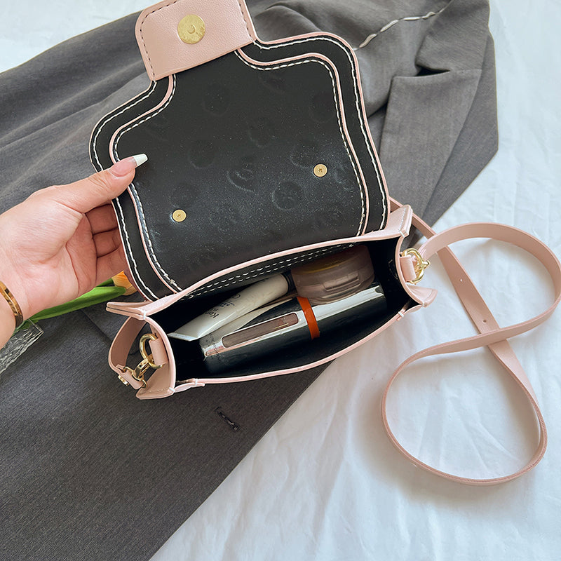 DIY PU Leather Shoulder Bag Kit for Beginners – Handmade Pink Handbag Sewing Kit with Pre-Cut Materials & Video Tutorial