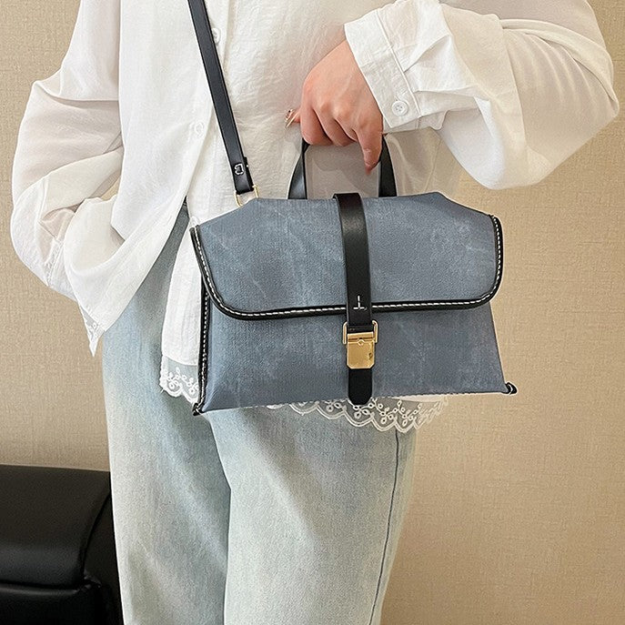 DIY PU Leather Crossbody Bag Kit for Beginners – Handmade Shoulder Handbag Sewing Kit with Pre-Cut Materials & Video Tutorial