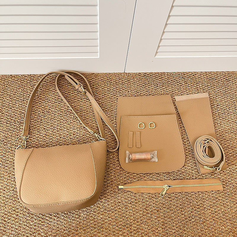 DIY PU Crossbody Bag Kit – Handmade Mini Shoulder Bag Craft Set for Beginners with Video Tutorial