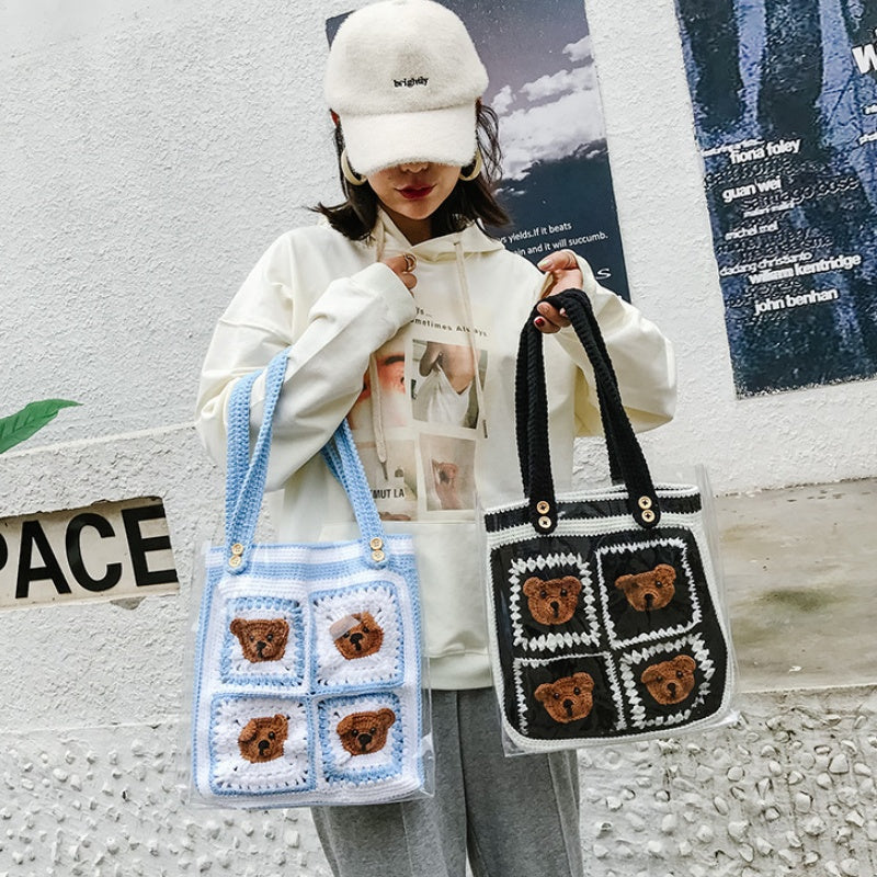 DIY PVC & Nylon Shoulder Bag Kit for Beginners – Handmade Tote Bag with Video Tutorial and Complete Materials